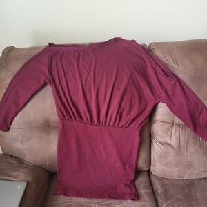 SHEIN Burgundy Relaxed Fitted Blouse